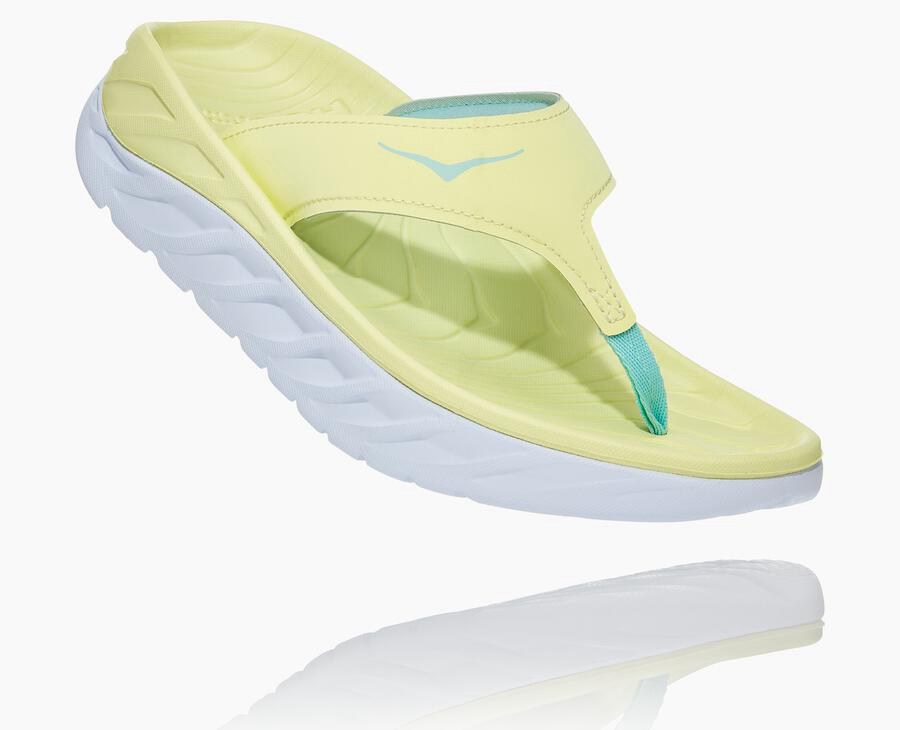 Hoka Womens Sandals NZ - Hoka Ora Recovery Yellow/White (MDU894321)